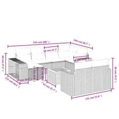 Petromila vidaXL 11-dielna záhradná sedacia súprava vankúše polyratan čierna