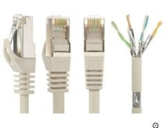 sapro SFTP Patch Kábel Neku 2x RJ45 CAT7 PiMF, PE, PoE, 15m, sivý 