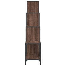 Vidaxl Knižnica, hnedý dub 122x30x132 cm, kompozitné drevo a kov