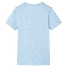 Vidaxl Detské tričko jemne modré melanž 140