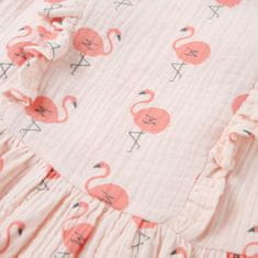 Vidaxl Detské šaty s volánmi jemné ružové 128