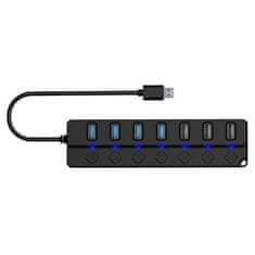 Connect IT USB Hub Mighty Switch 2, USB-A/ 4x USB-A 3.0, 3x USB-A 2.0 - černý