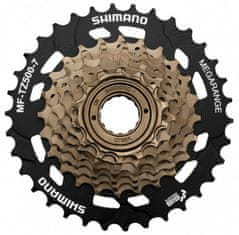 Shimano 7-koleso MF-TZ500 14-34 zubov Megarange, strieborné/čierne, v krabičke