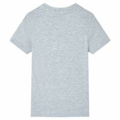 Vidaxl Detské tričko s krátkym rukávom sivé 128