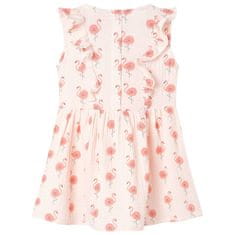 Vidaxl Detské šaty s volánmi jemné ružové 116