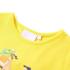 Vidaxl Detské tričko potlač s bicyklom žlté 92