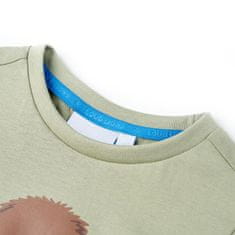 Vidaxl Detské tričko s krátkymi rukávmi svetlé kaki 92