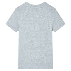 Vidaxl Detské tričko s krátkymi rukávmi sivé 92