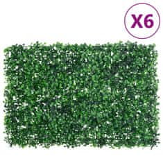 shumee Umelý plot z listových kríkov 6 ks zelený 40x60 cm