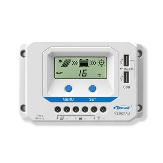 EPever Regulátor VS2024AU solárny PWM, autodetekcia 12/24V, 20A