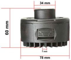 MAR-POL Hlava strunová čierna, 7mm otvor