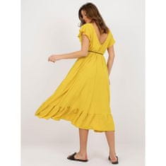 Factoryprice Dámske šaty s volánom a krátkymi rukávmi PROKA tmavo žlté MI-SK-59101.31_397540 Univerzálne