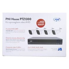 PNI PTZ1300 House Full HD video monitorovacia sada - NVR a 4 vonkajšie kamery