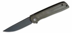 Civilight C20009B-6 Bo Flipper Black Stonewashed/Dark Green Micarta