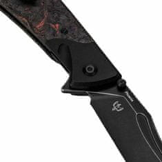 Kizer Ki4647A1 Phoenix vreckový nôž 9 cm, Black Stonewash, čierna, oranžová, FAT Carbon, hliník
