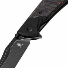 Kizer Ki4647A1 Phoenix vreckový nôž 9 cm, Black Stonewash, čierna, oranžová, FAT Carbon, hliník