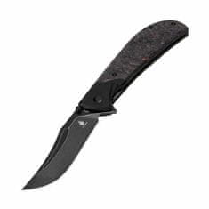 Kizer Ki4647A1 Phoenix vreckový nôž 9 cm, Black Stonewash, čierna, oranžová, FAT Carbon, hliník