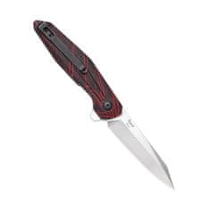 Kizer V3620C1 Spot Damascus vreckový nôž 7,4 cm, Stonewash, čierno-červená, G10, damaškový vzor