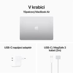 Apple MacBook Air 15, M3 8-core/8GB/512GB SSD/10-core GPU (MRYQ3SL/A), strieborná (M3, 2024)