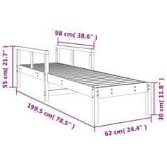 Vidaxl Lehátko na opaľovanie 199,5x62x55 cm masívny douglas