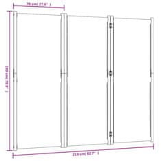 Vidaxl 3-panelový paraván sivohnedý 210x180 cm