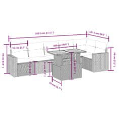 Vidaxl 7-dielna záhradná súprava pohoviek s vankúšmi čierna polyratan