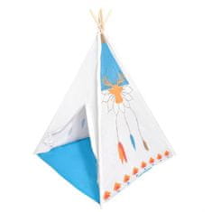 EcoToys Detský indiánsky stan Teepee - bielo-modrý, 8177