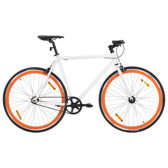 Petromila vidaXL Bicykel s pevným prevodom bielo-oranžový 700c 55 cm