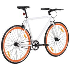 Petromila vidaXL Bicykel s pevným prevodom bielo-oranžový 700c 59 cm