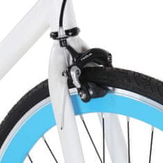 Petromila vidaXL Bicykel s pevným prevodom bielo-modrý 700c 55 cm