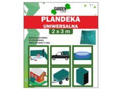 GARDEN LINE Zelené plachtovina, vodotesná, očkovaná, viacúčelová 2x3m