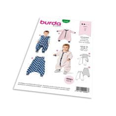 Burda Strih Burda 9298 - Spací vak (overal) pre bábätká