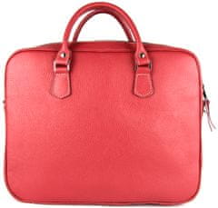 VegaLM Kožená pracovná cestovná taška v červenej farbe