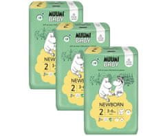 MUUMI BABY Baby 2 Newborn 3-6 kg (174 ks), mesačné balenie eko plienok