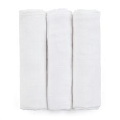Petite&Mars Sada plienok bambusová mušelínová 3ks Moussy Total White, 68 x 68 cm