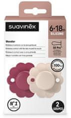 Suavinex Cumlík SX PRO fyziologický 2 KS WONDER 6/18m, Viva Magenta + Mauve Chalk