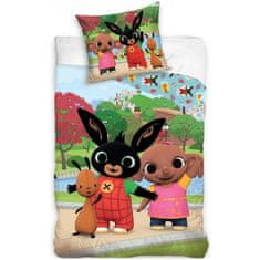 Carbotex Detské posteľné obliečky Zajačik Bing, Flop a Sula v parku