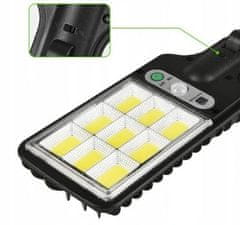 sapro Vonkajšie solárne LED osvetlenie JX-616E 9xLED, 260lm, 120 COB, 2200mAh, IP65 