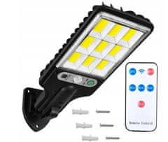 sapro Vonkajšie solárne LED osvetlenie JX-616E 9xLED, 260lm, 120 COB, 2200mAh, IP65 