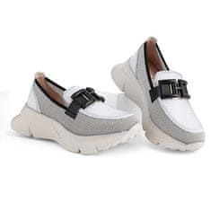 Hispanitas Dámske mokasíny HV243306 White/Black (Veľkosť 40)