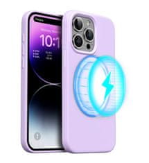 Nuvo Silikónový obal s MagSafe NUVO na Apple iPhone 15 Pro fialový