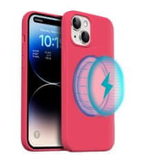 Nuvo Silikónový obal s MagSafe NUVO na Apple iPhone 15 červený