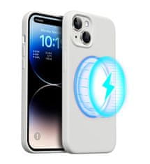 Nuvo Silikónový obal s MagSafe NUVO na Apple iPhone 15 šedý