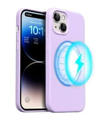 Nuvo Silikónový obal s MagSafe NUVO na Apple iPhone 15 fialový