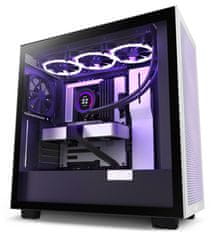 NZXT skriňa H7 Flow edition / ATX / 2x 120 mm fan / USB-C / 2x USB / presklená bočnica / mesh panel / bieločierna