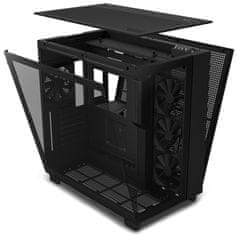 NZXT skriňa H9 Flow dvojkomorová ATX / 4x120mm fan / až 10xfan / perforovaný top / preskl. bočnice, front / čierna