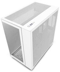 NZXT skriňa H9 Flow dvojkomorová ATX / 4x120mm fan / až 10xfan / perforovaný top / preskl. bočnice, front / biela