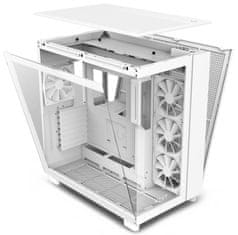 NZXT skriňa H9 Flow dvojkomorová ATX / 4x120mm fan / až 10xfan / perforovaný top / preskl. bočnice, front / biela