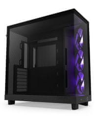 NZXT skriňa H6 Flow RGB dvojkomorová / MidT / 3x120mm RGB fan / 2xUSB 3.2 / USB-C / presklená / čierna