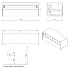 SAPHO VIERA umývadlová skrinka 120x44x50cm, biela mat/dub Alabama VA120-2222 - Sapho